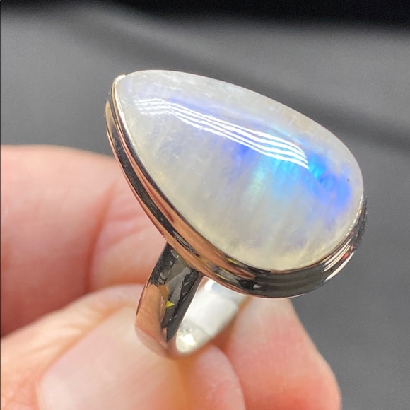 MOONSTONE RING IN SOLID STERLING SILVER 925 SIZE 6 - Picture 6 of 6